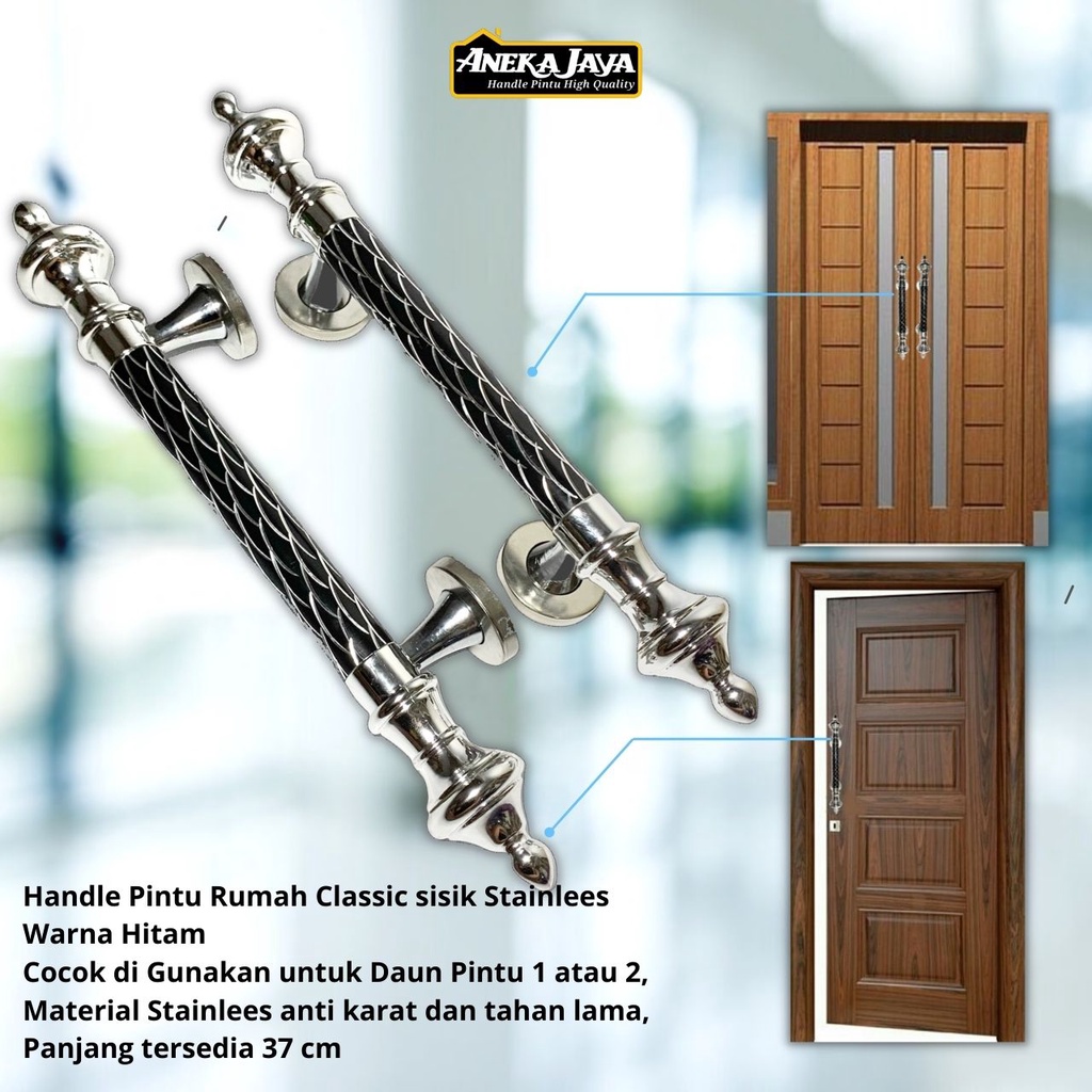 Tarikan Handle Pintu Rumah Utama 37 cm / Gagang pintu sisik Naga Hitam / Pegangan Pintu rumah terbaru murah