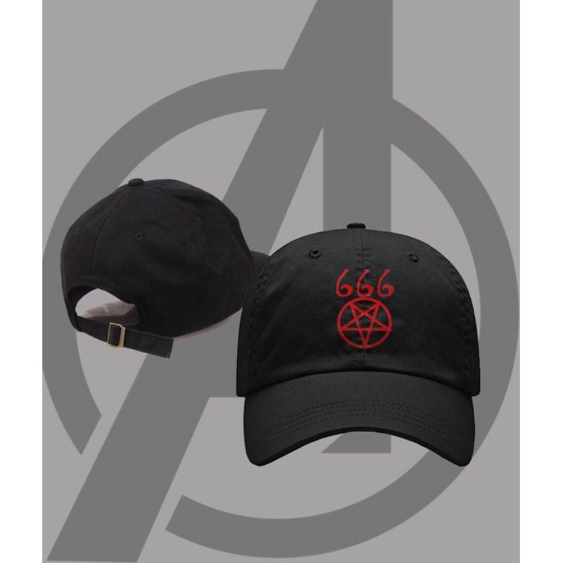 Topi Baseball Cap - Metal 666 Triple Six