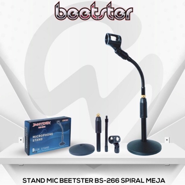 STAND MIC MEJA MICROPHONE STAND SPIRAL BS-266 MERK BEETSTER