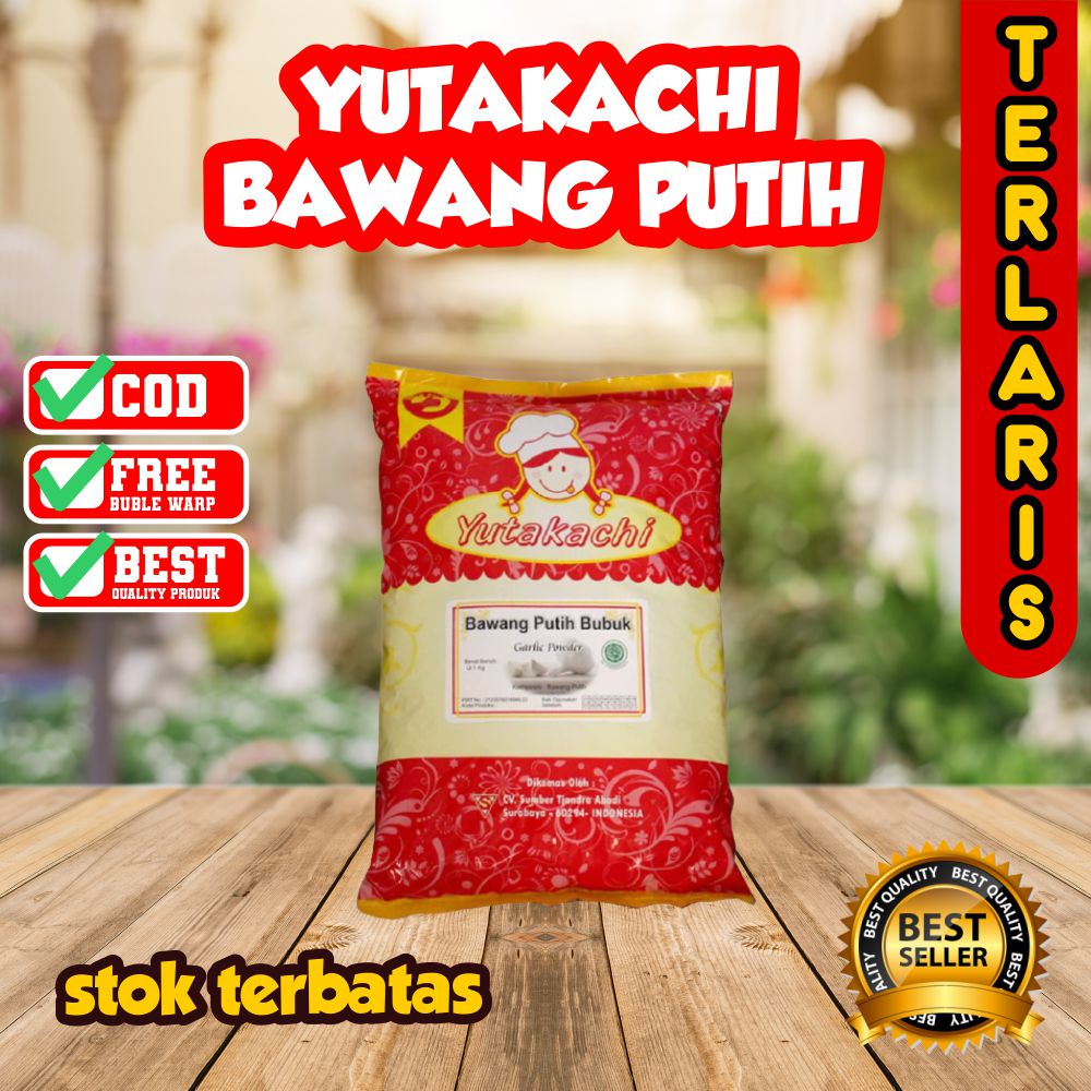 BAWANG PUTIH BUBUK 1KG YUTAKACHI (GARLIC POWDER, PUSAT BUMBU, REMPAH ALAMI, BALADO, CABE BUBUK)