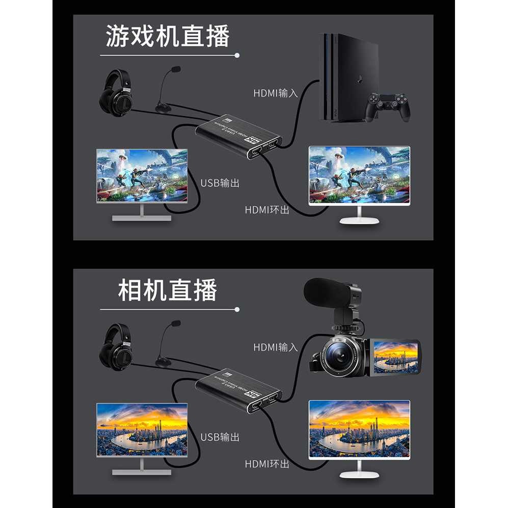 HDMI Video Smartphone Game PS4 TV Capture Card Adapter Grabber Record Box USB Konektor Komputer