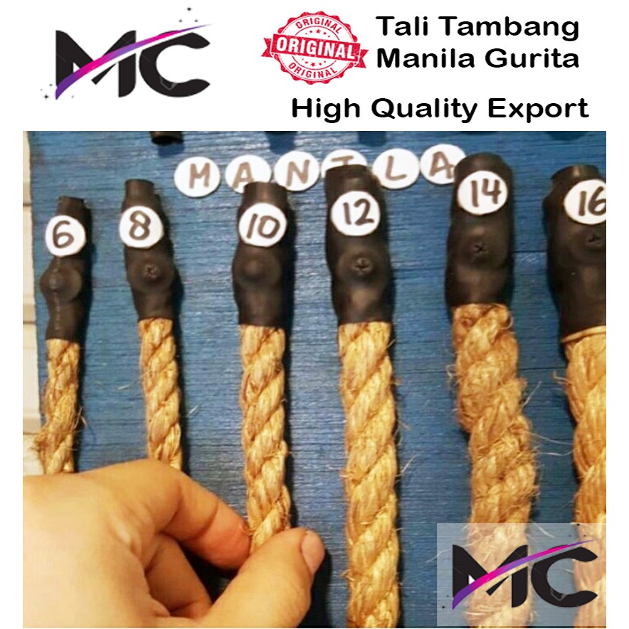 Tali Tambang Kecil 4mm 6mm 8mm Permeter Tampar Manila Goni Dadung Coklat Kapal Outbond Lomba Tarik