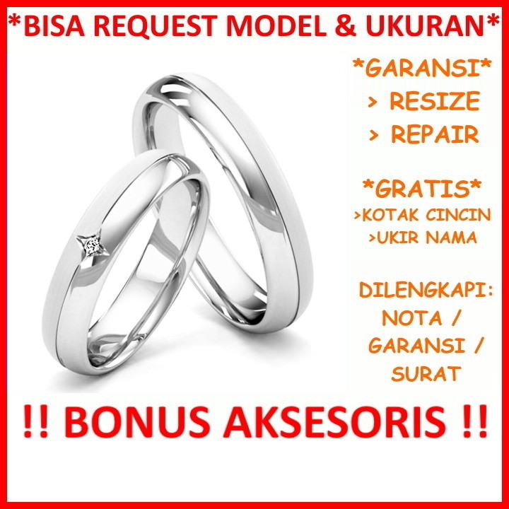 Garansi Silver Asli Bisa Pesan Model Cincin Couple Kawin Nikah Tunangan Perak Gratis Tulis Ukir Nama Id155