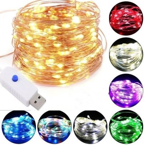 COD  5/10M USB LED Copper Wire String Fairy Light Strip Lamp