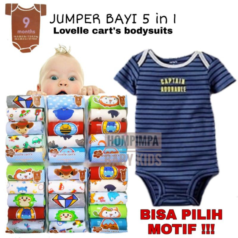 Jumper Bayi Lovelle cart's 5in1 lengan pendek [SNI]