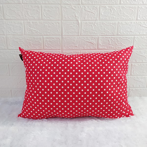 Bantal Guling Tidur Polkadot Bahan Katun Polyester Premium