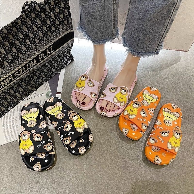 Asin829- Sandal Slop import motif beruang lucu dan berkualitas S14