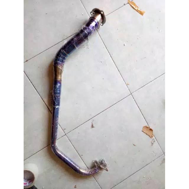 Pipa leher knalpot satria fu dan adaptor leher blue moon satria fu