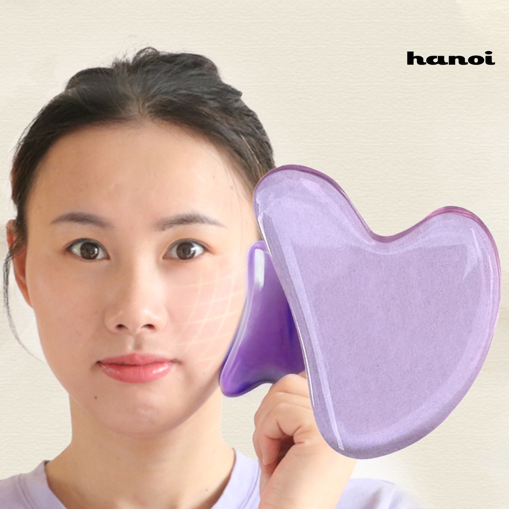 HQTM_Massage Roller Board Heart-Shaped Relieve Face Tension Transparent Skin Care Guasha Stone for Adult