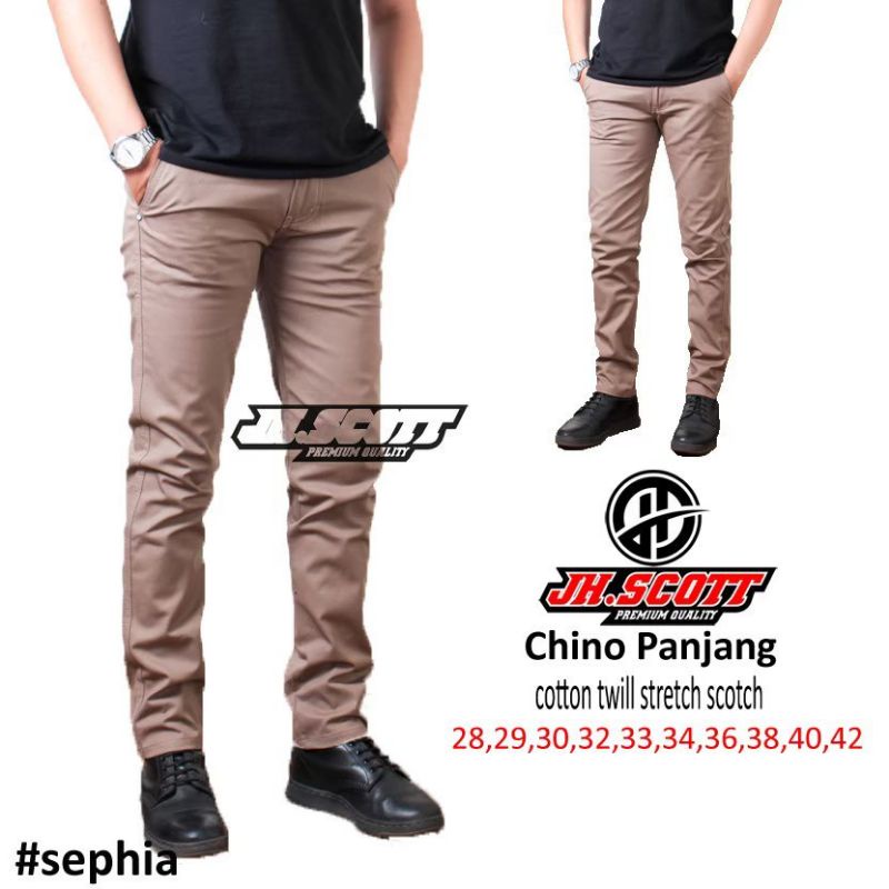 CELANA CHINO PRIA PANJANG/CHINO BIGSIZE/SEPHIA 28-42