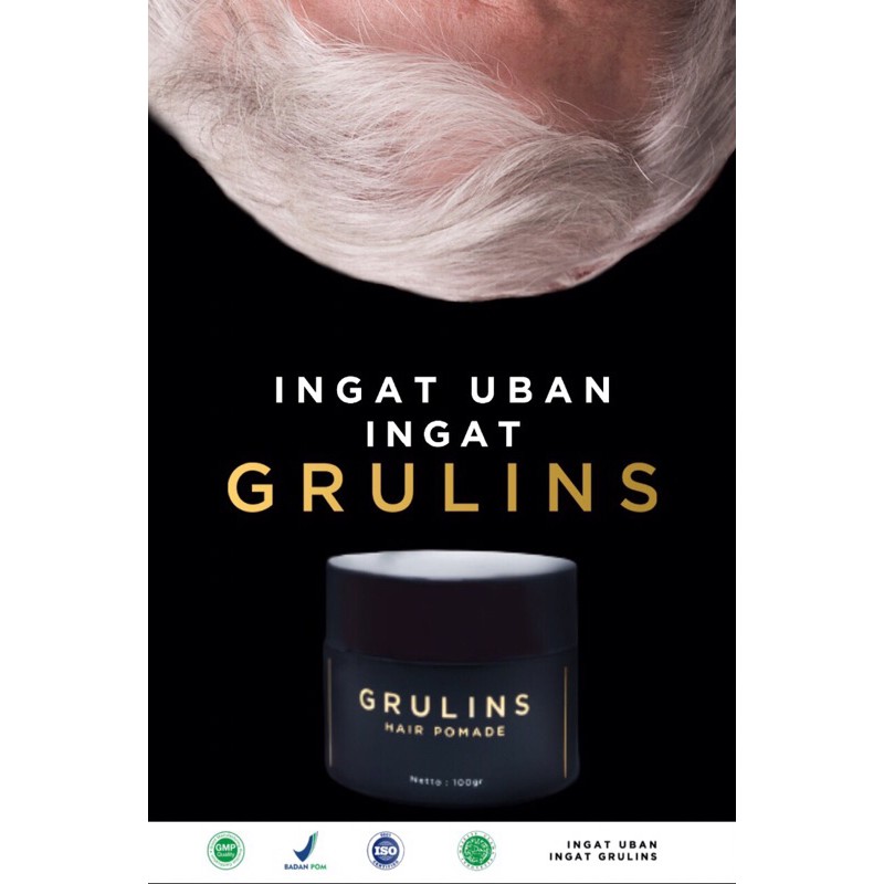 Grulins Minyak Rambut Pomade Obat Uban Penyubur Rambut Rontok Penghilang Uban Ulin - Grulins