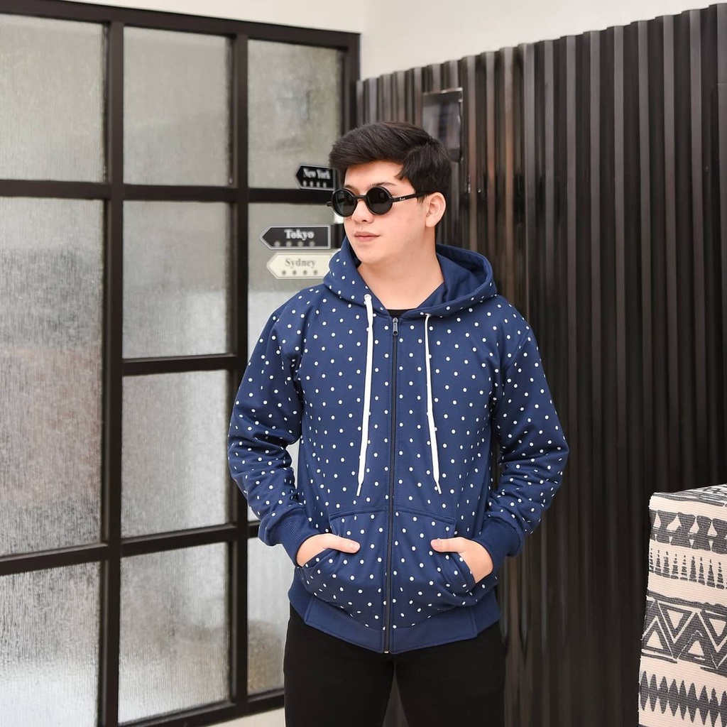 Jaket Full Print PullKadot II Jaket Zipeer Sweater Hoodie Full Print