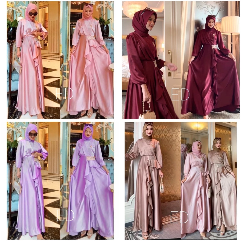 DRESS FARAYA FASHION PAKAIAN WANITA GAMIS MAXY BAHAN REBERTO CAVALI EDHM