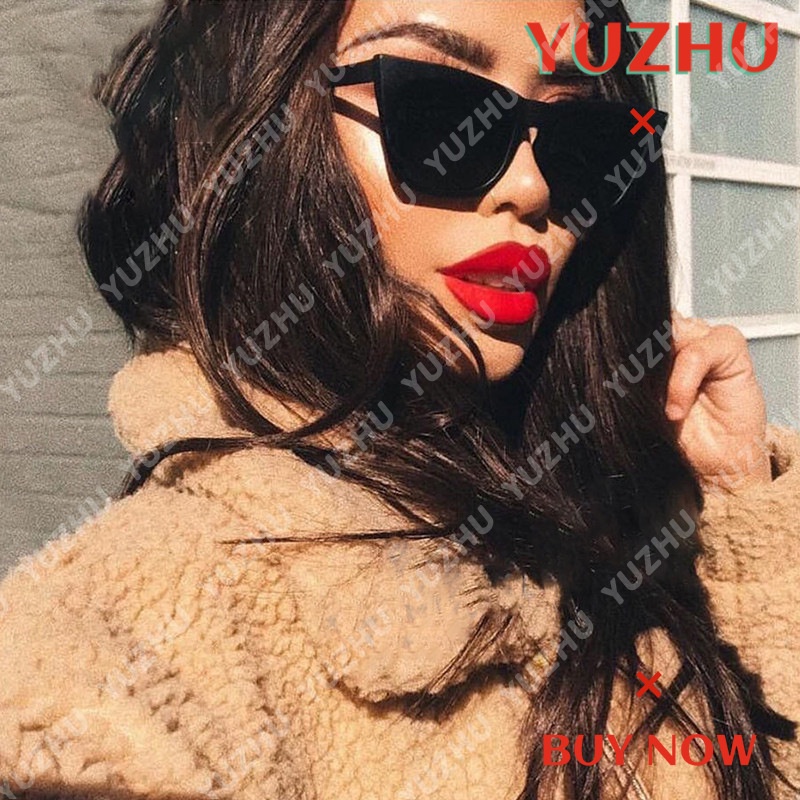 (YUZHU) Bayar di Tempat INS Fashion Oversized Retro Mata Kucing Wanita Kacamata Hitam Women Sunglasses