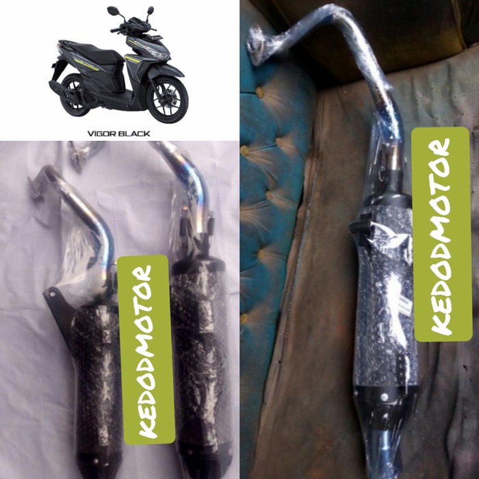 Knalpot Bobokan Tsugi Leheran Pelangi Stainles Vario 125 LED