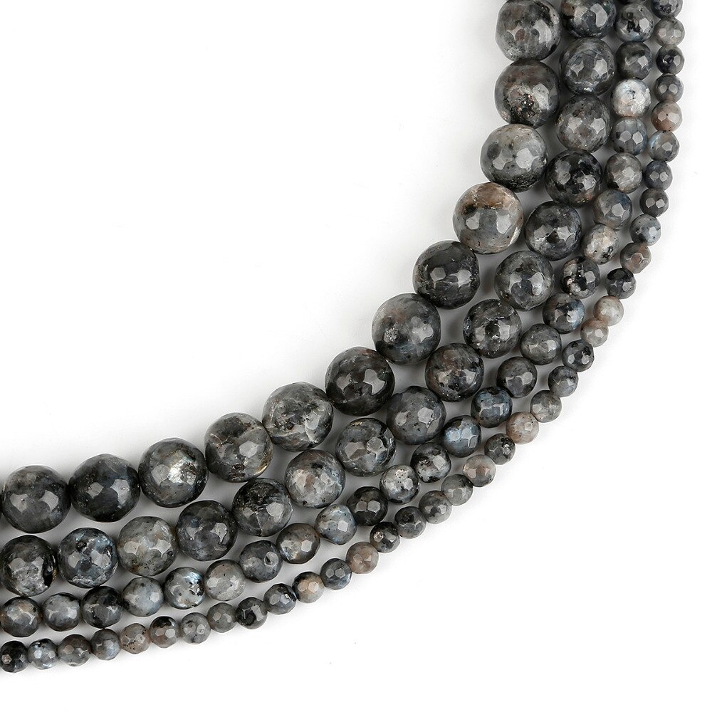 38-93 Pcs Kedatangan Alami Hitam Moonstone Faceted Bola Bola Manik-manik untuk DIY Kalung Membuat Perhiasan Memilih Ukuran 4 6 8 10 Mm Grosir