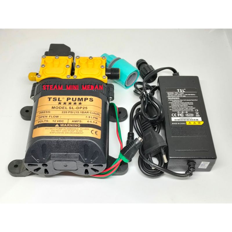 Doublepump Pomoa Air DC 12 Volt Mesin Cuci Steam Pompa Ganda 220Psi