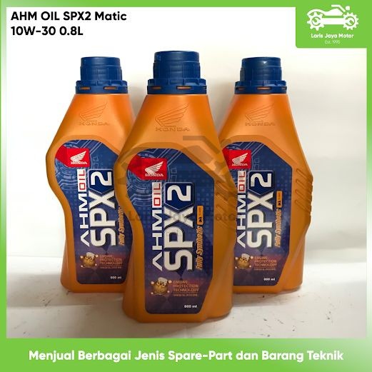 OLI AHM SPX 2 MATIC 10W30 0,8 LT OLI MESIN SCOOTER JAMIN 100 % ORIGINAL ASLI HONDA OLI MESIN MOTOR S