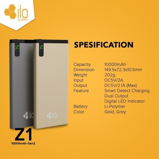 Ilo Z1 Gen2 10000 Mah Powerbank Garansi Resmi Hippo Power