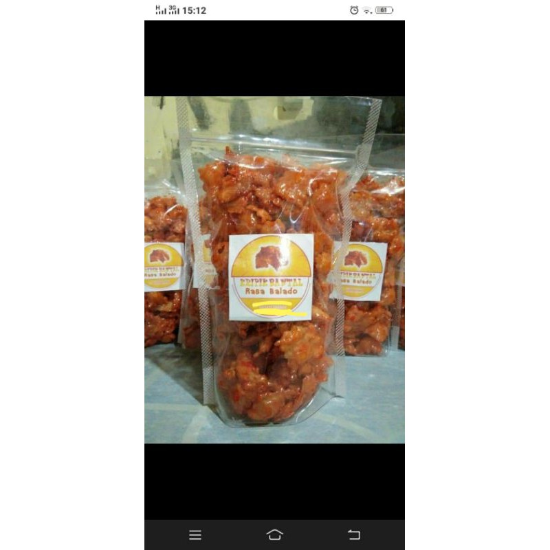 

Kripik / keripik / Kripik Bantal rasa balado pedas manis kemasan pouch