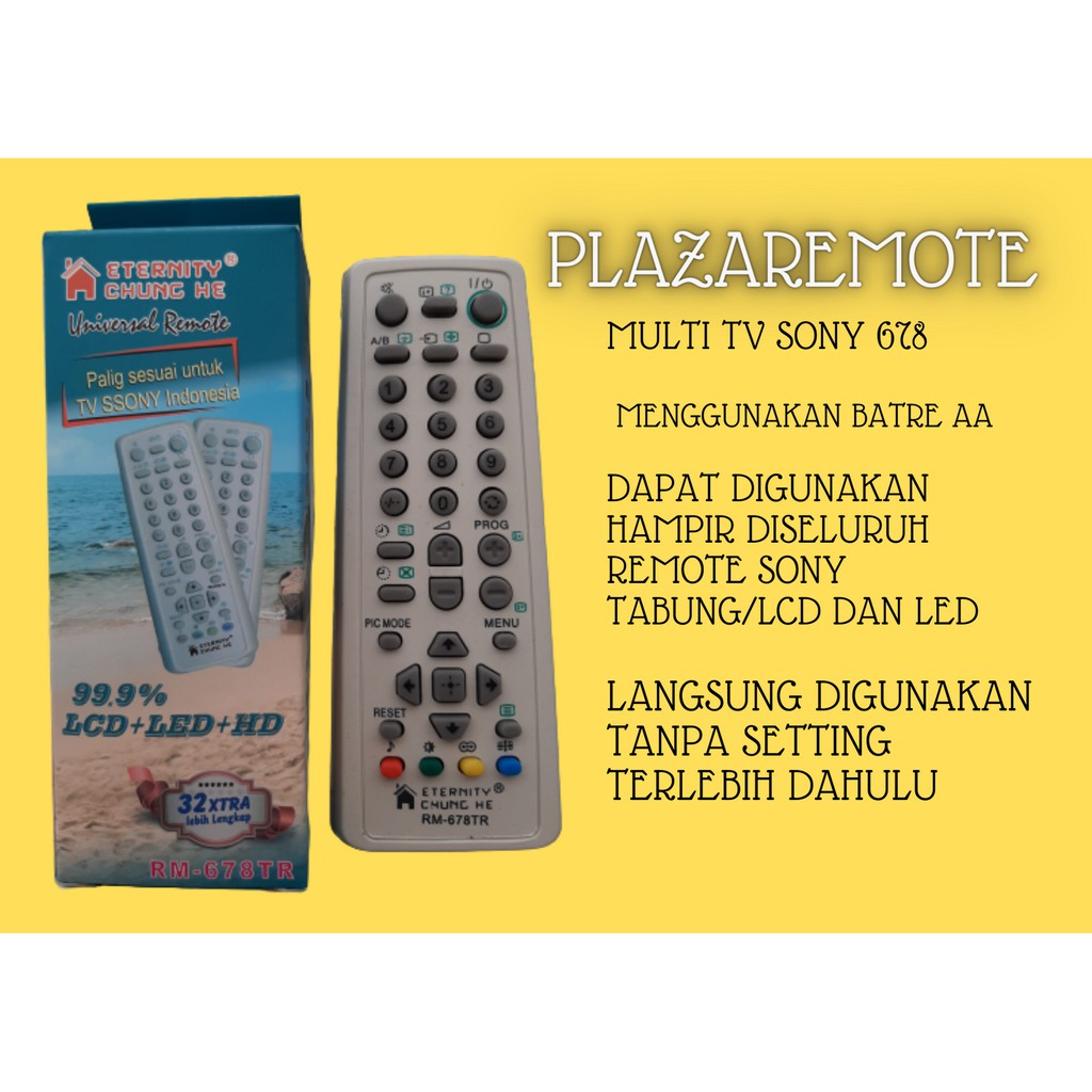 Remote SONY multifungsi universal khusus TV sony tabung CRT 678TR