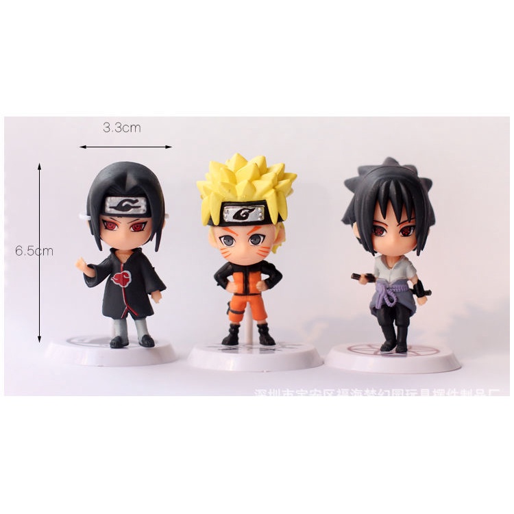 6pcs Boneka Pajangan Action figure model Anime Naruto Untuk Dekorasi Kue