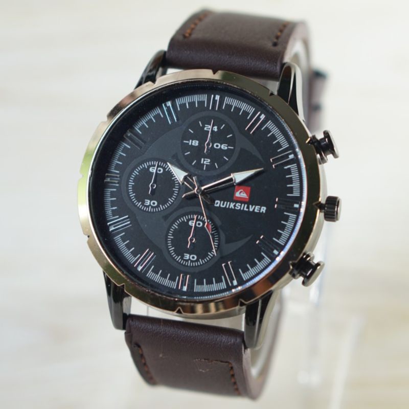 JAM TANGAN PRIA CHRONO MURAH QS QUICKSILVER KULIT ANALOG SPORT IMPORT PREMIUM COUPLE WANITA GROSIR MURAH JAM PRIA