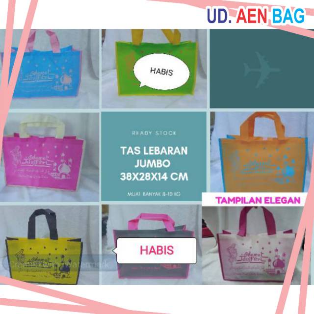

TAS LEBARAN READY BAHAN NON-WOVEN TEBAL 75 GSM WARNA BISA CAMPUR AENBAG