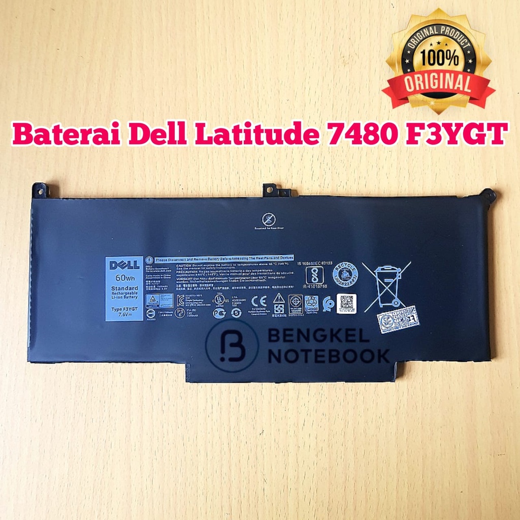 Baterai Dell Lattitude 7480 7490 7280 7290 7380 7390 F3YGT E7480 E7380 E7280 2X39G