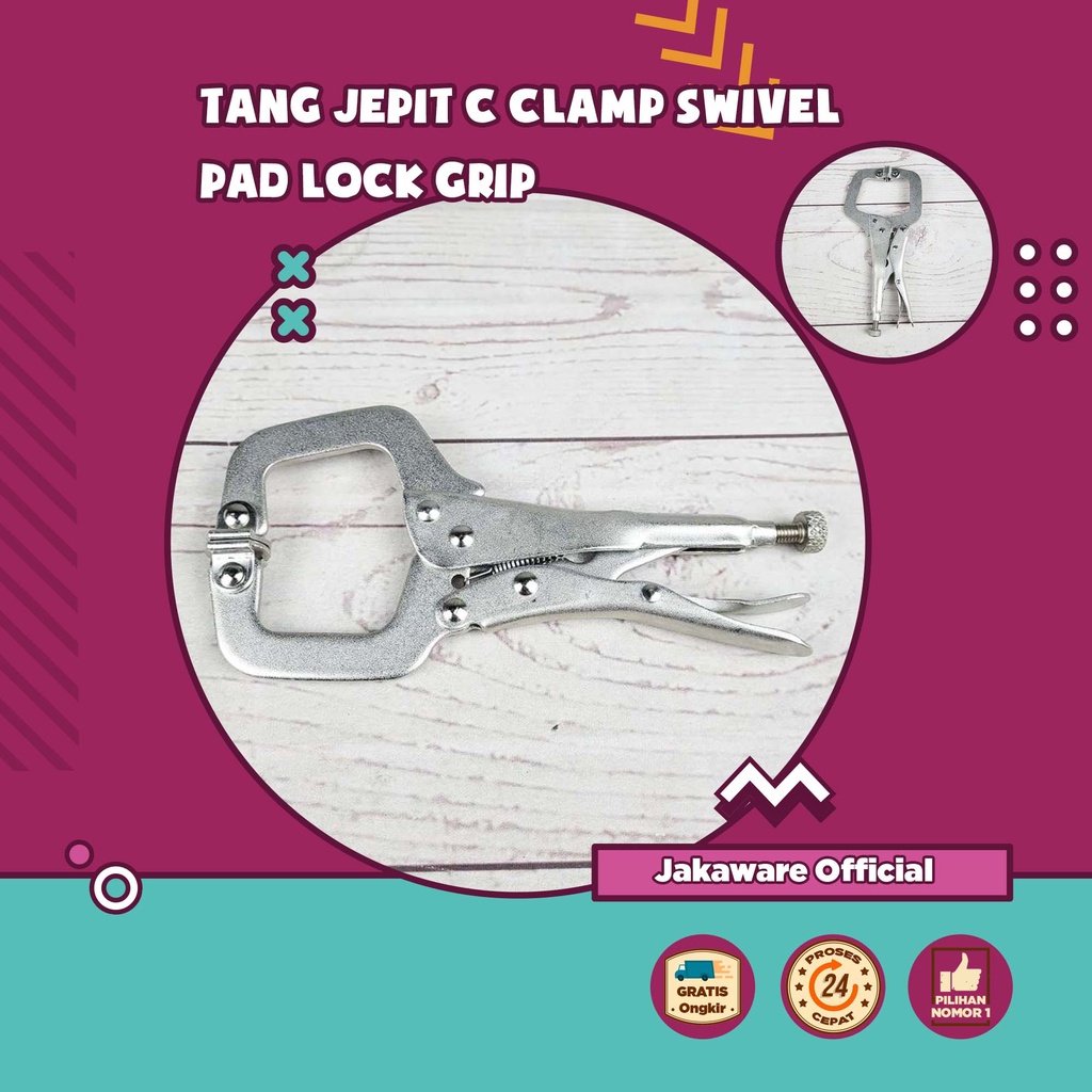 TANG JEPIT C CLAMP SWIVEL PAD LOCK GRIP KLEM KAYU BESI PLAT CATOK KUNCI PENJEPIT PERALATAN TUKANG KE