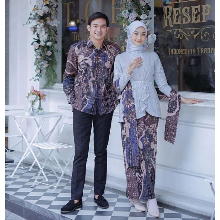 BATIK ALINA - Kebaya Batik Couple Modern Kebaya Brokat Kebaya Modern Set Kebaya Couple Kondangan