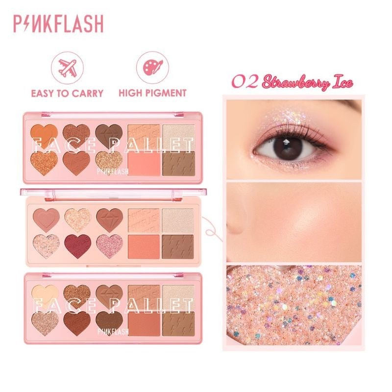 -ALIJOJO-【BPOM】PINKFLASH 4 in 1 Multiple Face Palette Eyeshadow PF-M02