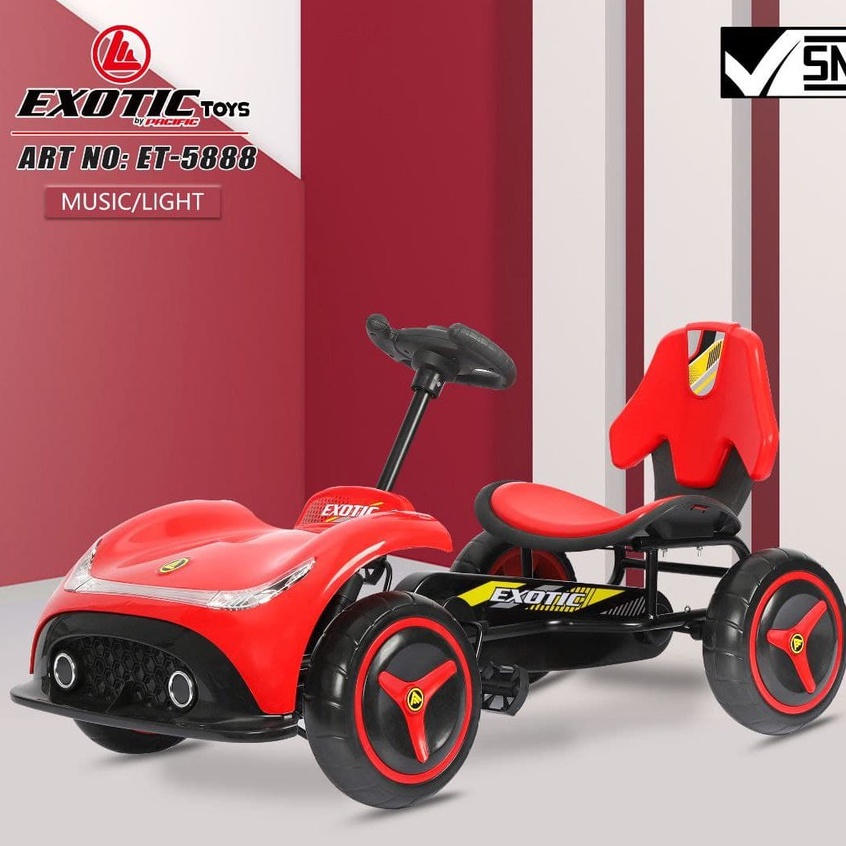 ⚡PROMO 5.5 Big Sale⚡ Mobil Mainan Anak Exotic ET5888 Go-Kart Gowes Musik Lampu 100cm x 56cm x 55cm K