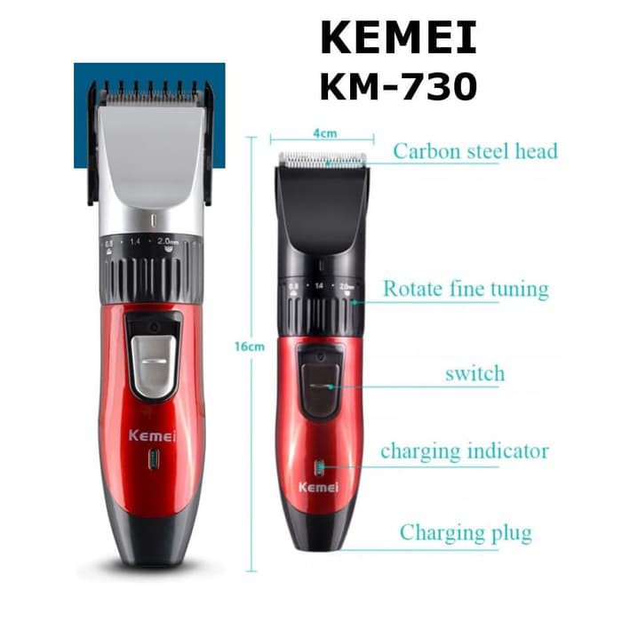 Original Kemei Km 730 Professional Men Rechargeable Hair Clipper