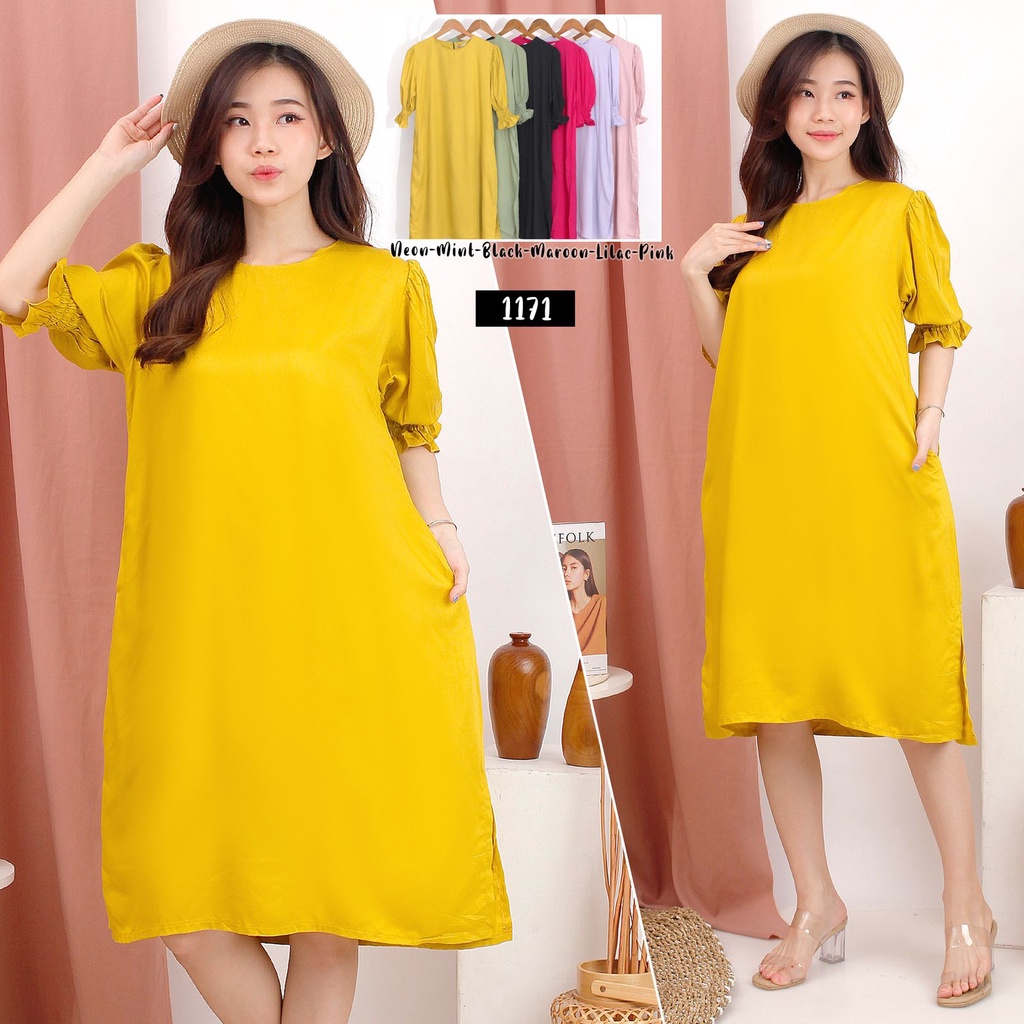 Dress 1171 Rayon Polos Fashion Wanita