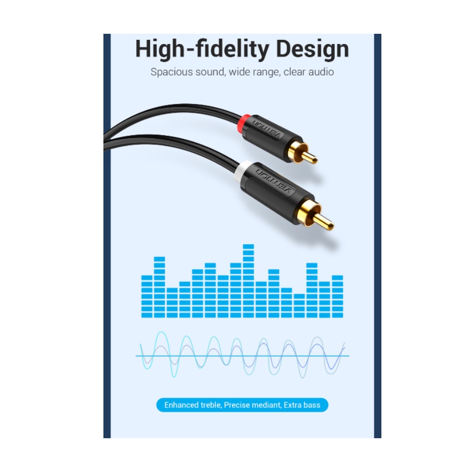 Vention Kabel RCA Audio 2 Male to 2 Male Cable Aux Input 2M 3M 5M