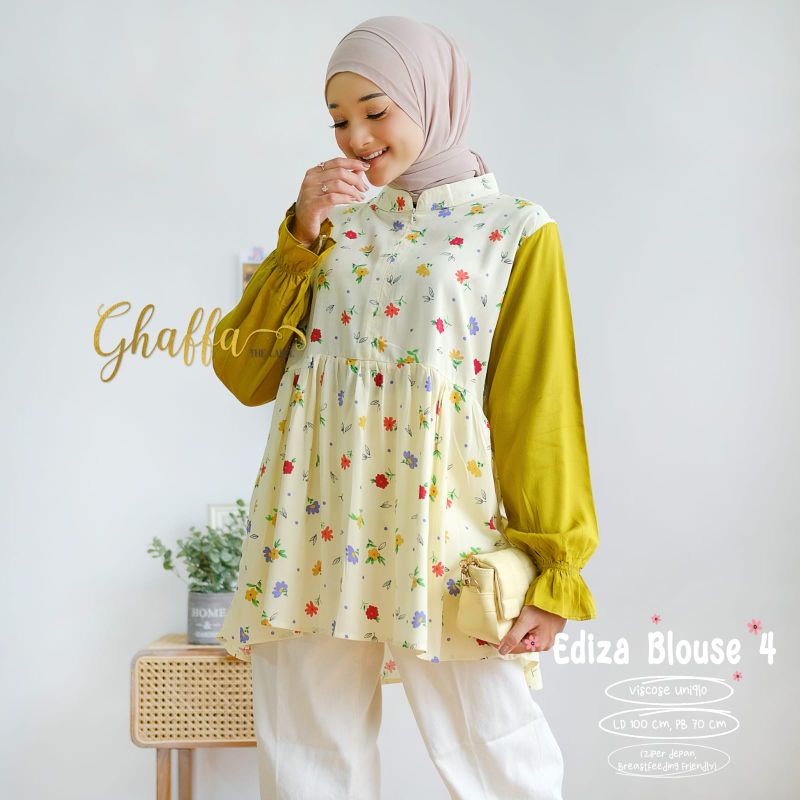 EDIZA BLOUSE kode 4 BY GHAFFA THE LABEL (BLOUSE MOTIF) Blouse muslimah rayon rekomended