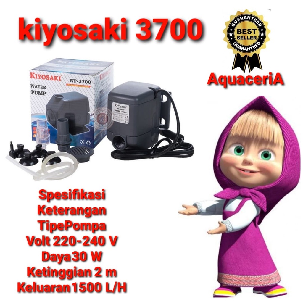 pompa celup kiyosaki wp 3700 power head aquarium/kolam