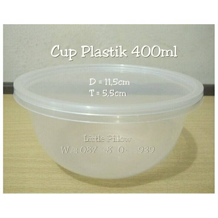 LPD (ISI 25PCS - CUP400) Cup Plastik 400ml/ Cup Puding/ Food Container Bening/ Mangkok Plastik