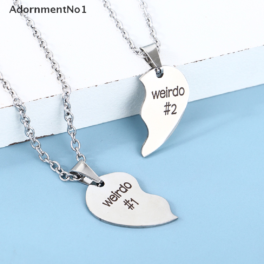 (AdornmentNo1) Weirdo 1 &amp; Weirdo 2 Kalung Rantai Dengan Liontin Hati Batu Kelahiran Untuk Wanita Charms