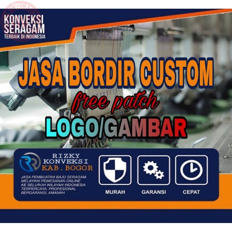 BORDIR KOMPUTER TERMURAH/ BORDIR CUSTOM / PATCH BORDIR BESAR / BORDIR NAMA Terbaru Bordir Nama