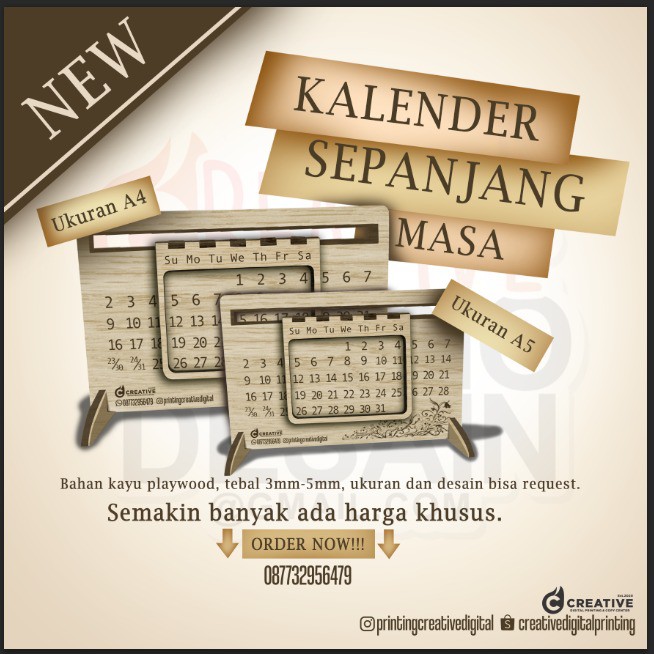

Kalender Sepanjang Masa / Kalender unik / kalender plywood