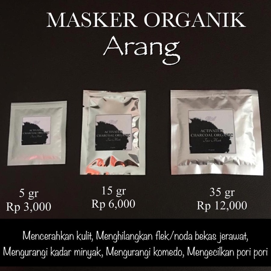 MASKER ARANG - charcoal organic face mask
