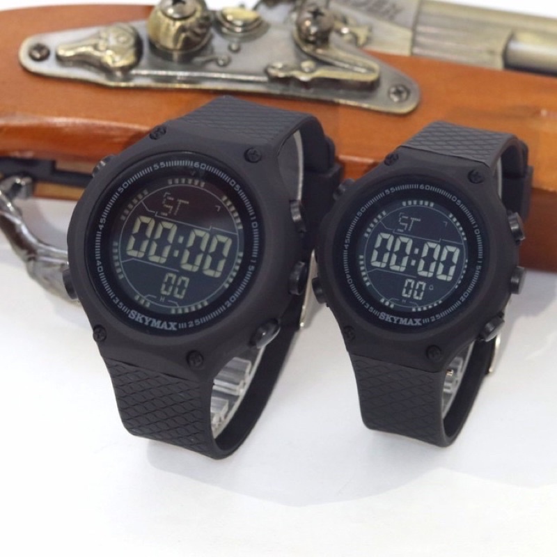 Jam tangan Skymax original couple hull hitam tahan air bisa di bawa berenang