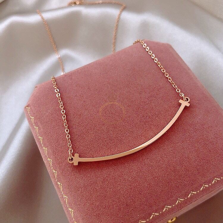 Kalung wanita titanium smile simple anti karat import Fashion AliceAcc