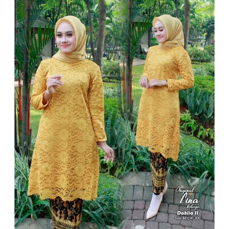 (Cod) bisa bayar di tempat atasan kebaya brukat tunik bahan tebal bukan yang tipis