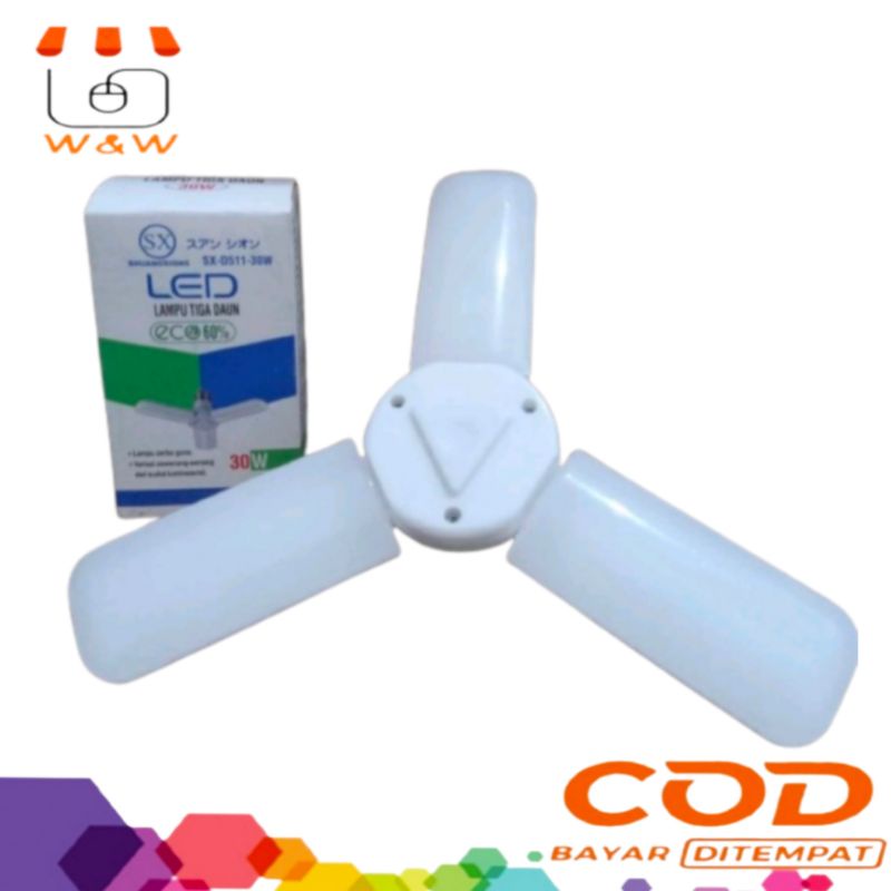 Lampu Kipas Led Bentuk Kipas Lampu 3 Sisi Bohlam Neon