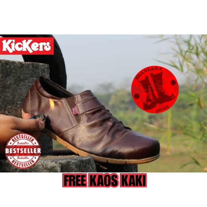 SEPATU KULIT CASUAL PRIA / SEPATU KICKERS WRINGKLE KULIT ORIGINAL