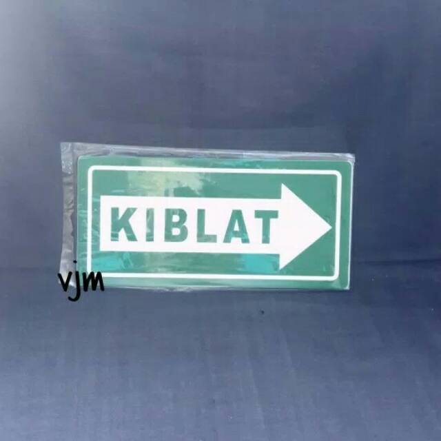 

Plat akrilik petunjuk arah kiblat, sign label KIBLAT
