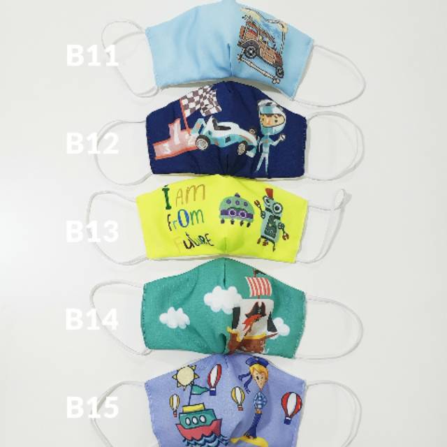 MASKER KAIN ANAK LAKI - LAKI (PRIA) - MOTIF LUCU